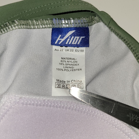 Hilor Tankini Retro Ruched Swimsuit Top with Ruffled Peplum Hem New Without Tag - Picture 7 of 12